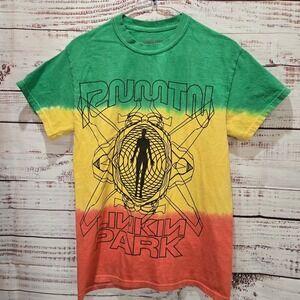 Linkin Park Music Band T Shirt Rasta Tie Dye‎ Graphic Size Small
